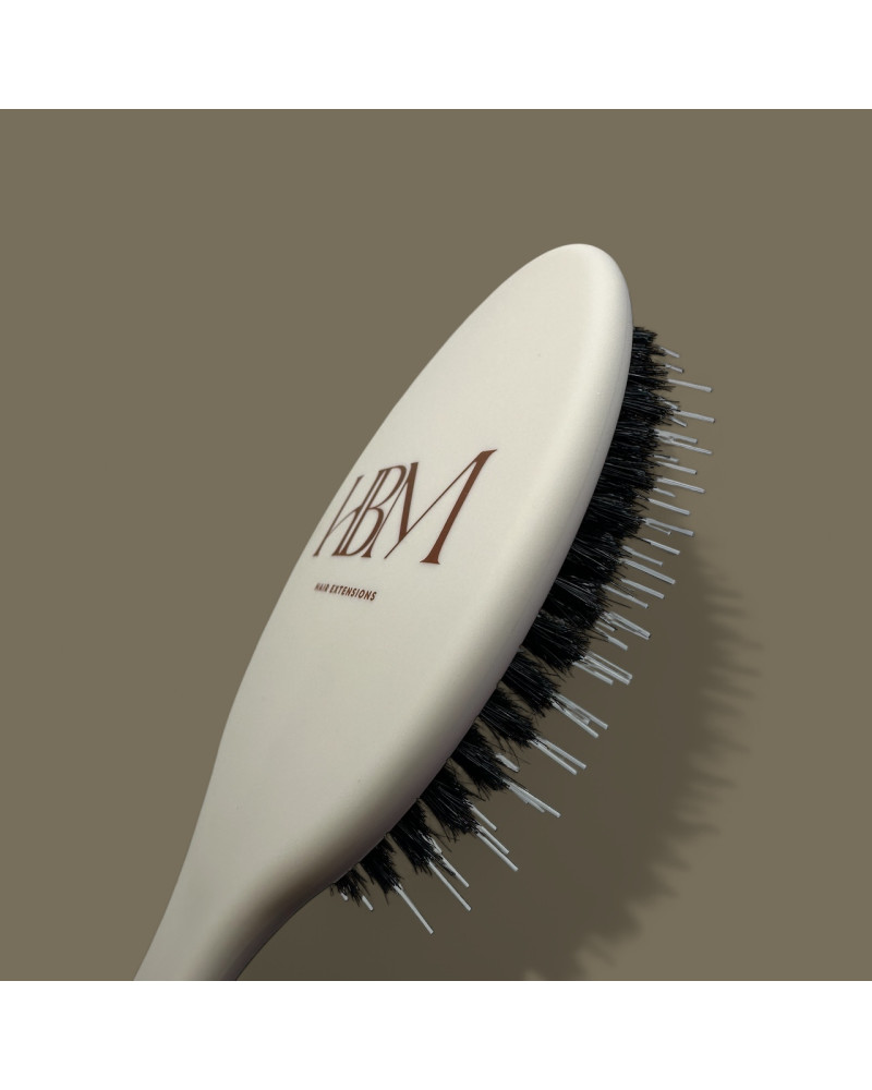 Brosse professionnelle HBM beige - Spécial extensions